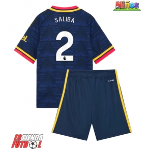 Arsenal William Saliba #2 Segunda Equipación Niños 2026-27 Manga Corta (+ Pantalones cortos)